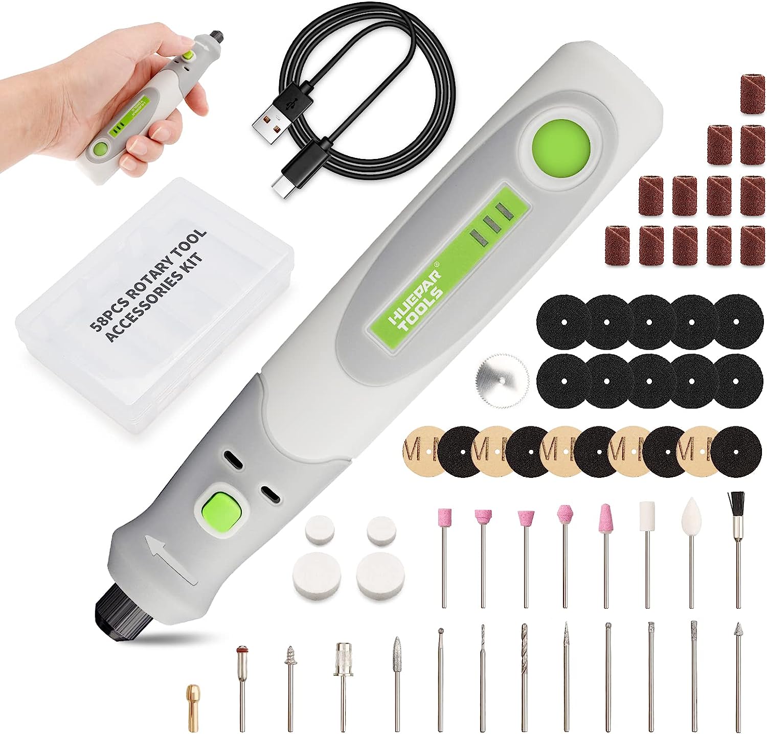Power Tools Total - Kit peralatan pengukir bor listrik, Kit