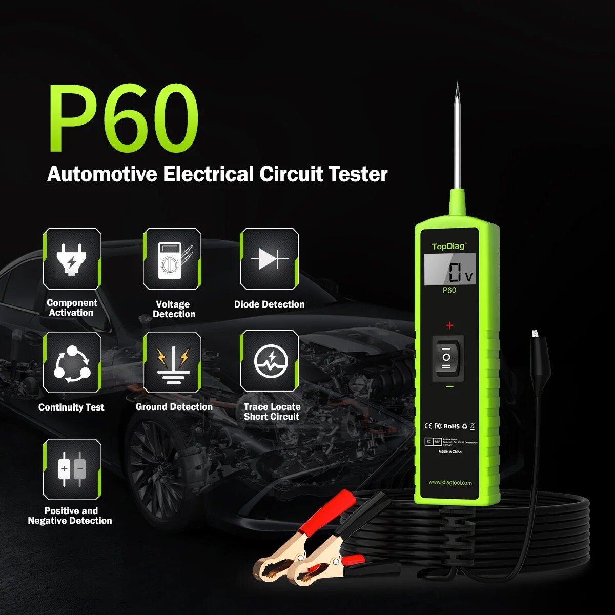 Jdiag P60 Alat Uji Sirkuit Day - Power Tools In Automotive ulasan dan harga