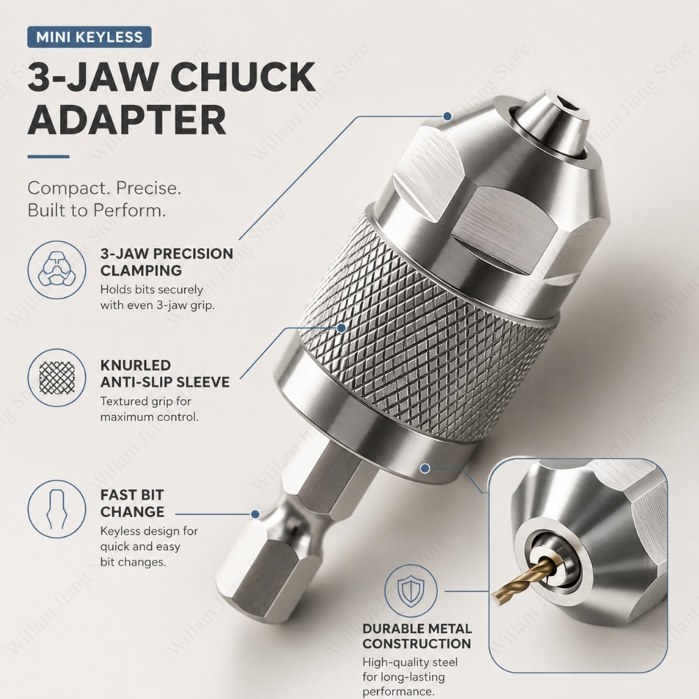 Adaptor Chuck Bor 3 Rahang den - Power Tools Total ulasan dan harga
